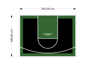 26M2/440X592CM CZARNO-ZIELONE BOISKO DO KOSZYKÓWKI SPEEDSPORT HEXA POWER PRO