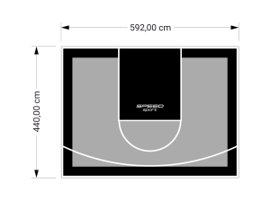 26M2/440X592CM SZARO-CZARNE BOISKO DO KOSZYKÓWKI SPEEDSPORT HEXA POWER PRO