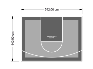 26M2/440X592CM SZARO-GRAFITOWE BOISKO DO KOSZYKÓWKI SPEEDSPORT HEXA POWER PRO