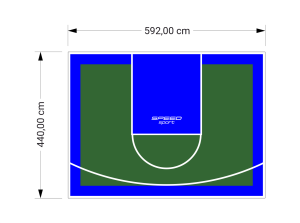 26M2/440X592CM ZIELONO-NIEBIESKIE BOISKO DO KOSZYKÓWKI SPEEDSPORT HEXA POWER PRO