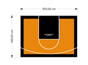26M2/440X592CM POMARAŃCZOWO-CZARNE BOISKO DO KOSZYKÓWKI SPEEDSPORT HEXA POWER PRO