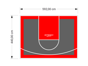 26M2/440X592CM GRAFITOWO-CZERWONE BOISKO DO KOSZYKÓWKI SPEEDSPORT HEXA POWER PRO