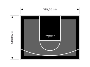 26M2/440X592CM GRAFITOWO-CZARNE BOISKO DO KOSZYKÓWKI SPEEDSPORT HEXA POWER PRO