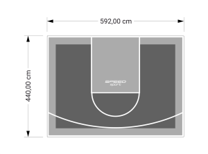 26M2/440X592CM GRAFITOWO-SZARE BOISKO DO KOSZYKÓWKI SPEEDSPORT HEXA POWER PRO