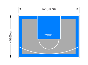 27M2/440X622CM SZARO-BŁĘKITNE BOISKO DO KOSZYKÓWKI SPEEDSPORT HEXA POWER PRO