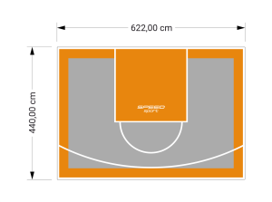 27M2/440X622CM SZARO-POMARAŃCZOWE BOISKO DO KOSZYKÓWKI SPEEDSPORT HEXA POWER PRO