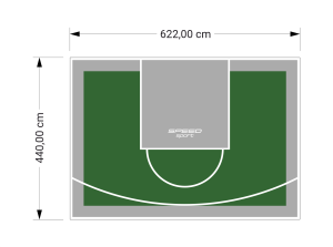 27M2/440X622CM ZIELONO-SZARE BOISKO DO KOSZYKÓWKI SPEEDSPORT HEXA POWER PRO