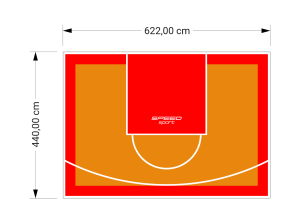 27M2/440X622CM POMARAŃCZOWO-CZERWONE BOISKO DO KOSZYKÓWKI SPEEDSPORT HEXA POWER PRO