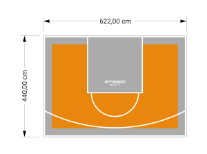 27M2/440X622CM POMARAŃCZOWO-SZARE BOISKO DO KOSZYKÓWKI SPEEDSPORT HEXA POWER PRO