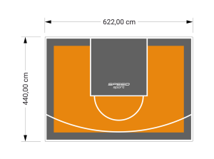 27M2/440X622CM POMARAŃCZOWO-GRAFITOWE BOISKO DO KOSZYKÓWKI SPEEDSPORT HEXA POWER PRO