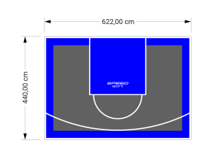 27M2/440X622CM GRAFITOWO-NIEBIESKIE BOISKO DO KOSZYKÓWKI SPEEDSPORT HEXA POWER PRO
