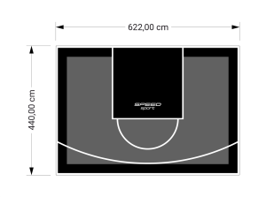 27M2/440X622CM GRAFITOWO-CZARNE BOISKO DO KOSZYKÓWKI SPEEDSPORT HEXA POWER PRO