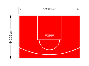 27M2/440X622CM CZERWONE BOISKO DO KOSZYKÓWKI SPEEDSPORT HEXA POWER PRO