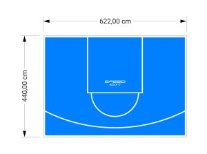 27M2/440X622CM BŁĘKITNE BOISKO DO KOSZYKÓWKI SPEEDSPORT HEXA POWER PRO
