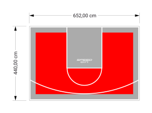 29M2/440X652CM CZERWONO-SZARE BOISKO DO KOSZYKÓWKI SPEEDSPORT HEXA POWER PRO