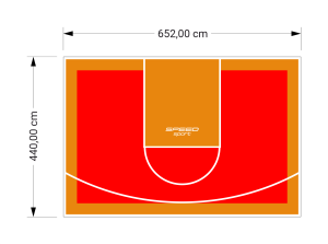 29M2/440X652CM CZERWONO-POMARAŃCZOWE BOISKO DO KOSZYKÓWKI SPEEDSPORT HEXA POWER PRO