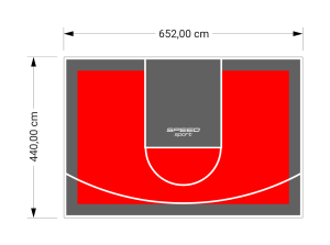 29M2/440X652CM CZERWONO-GRAFITOWE BOISKO DO KOSZYKÓWKI SPEEDSPORT HEXA POWER PRO