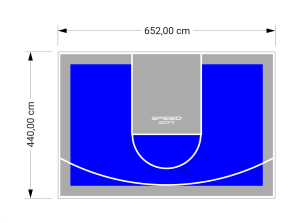 29M2/440X652CM NIEBIESKO-SZARE BOISKO DO KOSZYKÓWKI SPEEDSPORT HEXA POWER PRO