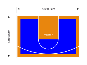 29M2/440X652CM NIEBIESKO-POMARAŃCZOWE BOISKO DO KOSZYKÓWKI SPEEDSPORT HEXA POWER PRO