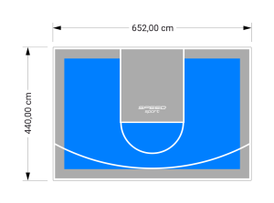 29M2/440X652CM BŁĘKITNO-SZARE BOISKO DO KOSZYKÓWKI SPEEDSPORT HEXA POWER PRO