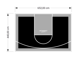 29M2/440X652CM CZARNO-SZARE BOISKO DO KOSZYKÓWKI SPEEDSPORT HEXA POWER PRO