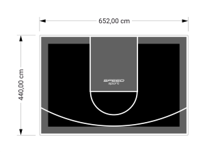 29M2/440X652CM CZARNO-GRAFITOWE BOISKO DO KOSZYKÓWKI SPEEDSPORT HEXA POWER PRO