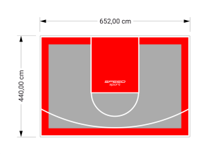 29M2/440X652CM SZARO-CZERWONE BOISKO DO KOSZYKÓWKI SPEEDSPORT HEXA POWER PRO