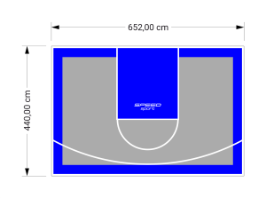 29M2/440X652CM SZARO-NIEBIESKIE BOISKO DO KOSZYKÓWKI SPEEDSPORT HEXA POWER PRO
