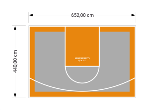 29M2/440X652CM SZARO-POMARAŃCZOWE BOISKO DO KOSZYKÓWKI SPEEDSPORT HEXA POWER PRO