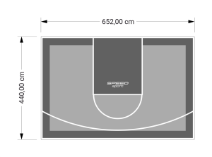 29M2/440X652CM SZARO-GRAFITOWE BOISKO DO KOSZYKÓWKI SPEEDSPORT HEXA POWER PRO