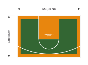 29M2/440X652CM ZIELONO-POMARAŃCZOWE BOISKO DO KOSZYKÓWKI SPEEDSPORT HEXA POWER PRO