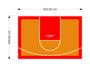 29M2/440X652CM POMARAŃCZOWO-CZERWONE BOISKO DO KOSZYKÓWKI SPEEDSPORT HEXA POWER PRO