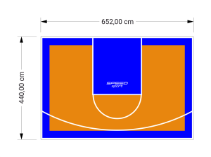 29M2/440X652CM POMARAŃCZOWO-NIEBIESKIE BOISKO DO KOSZYKÓWKI SPEEDSPORT HEXA POWER PRO