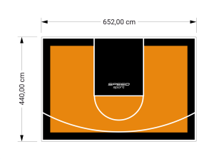 29M2/440X652CM POMARAŃCZOWO-CZARNE BOISKO DO KOSZYKÓWKI SPEEDSPORT HEXA POWER PRO