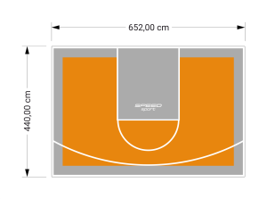 29M2/440X652CM POMARAŃCZOWO-SZARE BOISKO DO KOSZYKÓWKI SPEEDSPORT HEXA POWER PRO