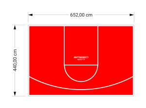 29M2/440X652CM CZERWONE BOISKO DO KOSZYKÓWKI SPEEDSPORT HEXA POWER PRO