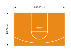 29M2/440X652CM POMARAŃCZOWE BOISKO DO KOSZYKÓWKI SPEEDSPORT HEXA POWER PRO
