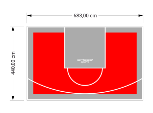 30M2/440X683CM CZERWONO-SZARE BOISKO DO KOSZYKÓWKI SPEEDSPORT HEXA POWER PRO
