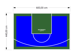 30M2/440X683CM NIEBIESKO-ZIELONE BOISKO DO KOSZYKÓWKI SPEEDSPORT HEXA POWER PRO