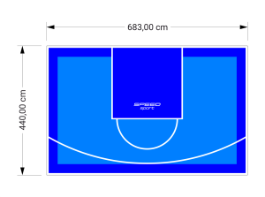 30M2/440X683CM BŁĘKITNO-NIEBIESKIE BOISKO DO KOSZYKÓWKI SPEEDSPORT HEXA POWER PRO