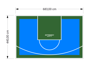 30M2/440X683CM BŁĘKITNO-ZIELONE BOISKO DO KOSZYKÓWKI SPEEDSPORT HEXA POWER PRO