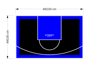 30M2/440X683CM CZARNO-NIEBIESKIE BOISKO DO KOSZYKÓWKI SPEEDSPORT HEXA POWER PRO