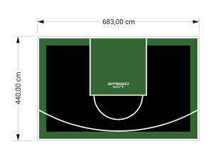 30M2/440X683CM CZARNO-ZIELONE BOISKO DO KOSZYKÓWKI SPEEDSPORT HEXA POWER PRO