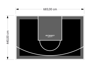 30M2/440X683CM CZARNO-GRAFITOWE BOISKO DO KOSZYKÓWKI SPEEDSPORT HEXA POWER PRO