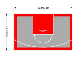 30M2/440X683CM SZARO-CZERWONE BOISKO DO KOSZYKÓWKI SPEEDSPORT HEXA POWER PRO