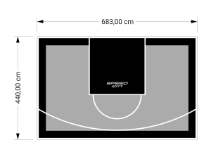 30M2/440X683CM SZARO-CZARNE BOISKO DO KOSZYKÓWKI SPEEDSPORT HEXA POWER PRO