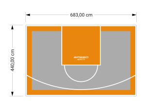 30M2/440X683CM SZARO-POMARAŃCZOWE BOISKO DO KOSZYKÓWKI SPEEDSPORT HEXA POWER PRO