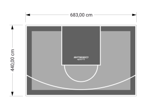 30M2/440X683CM SZARO-GRAFITOWE BOISKO DO KOSZYKÓWKI SPEEDSPORT HEXA POWER PRO