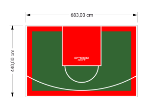 30M2/440X683CM ZIELONO-CZERWONE BOISKO DO KOSZYKÓWKI SPEEDSPORT HEXA POWER PRO