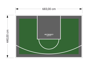 30M2/440X683CM ZIELONO-GRAFITOWE BOISKO DO KOSZYKÓWKI SPEEDSPORT HEXA POWER PRO